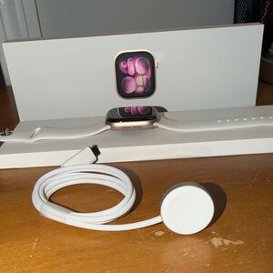 Rose Gold Apple Watch with Light Blush Sport Band w/ Charger & Screen Protector